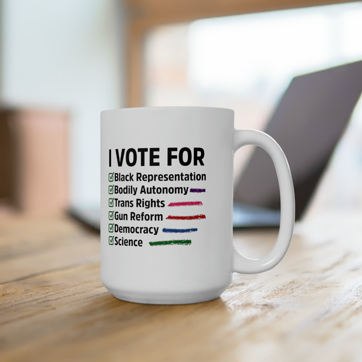 “I Vote For” 15 oz. Mug