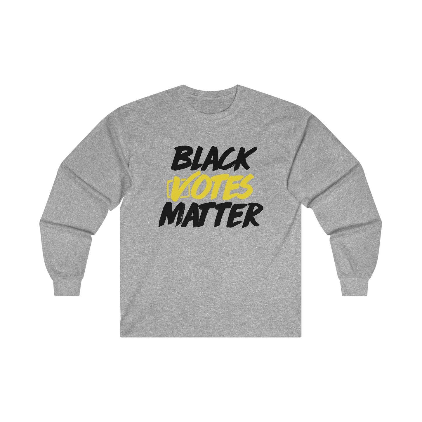 “Black Votes Matter (white text)” Unisex Long Sleeve T-Shirt