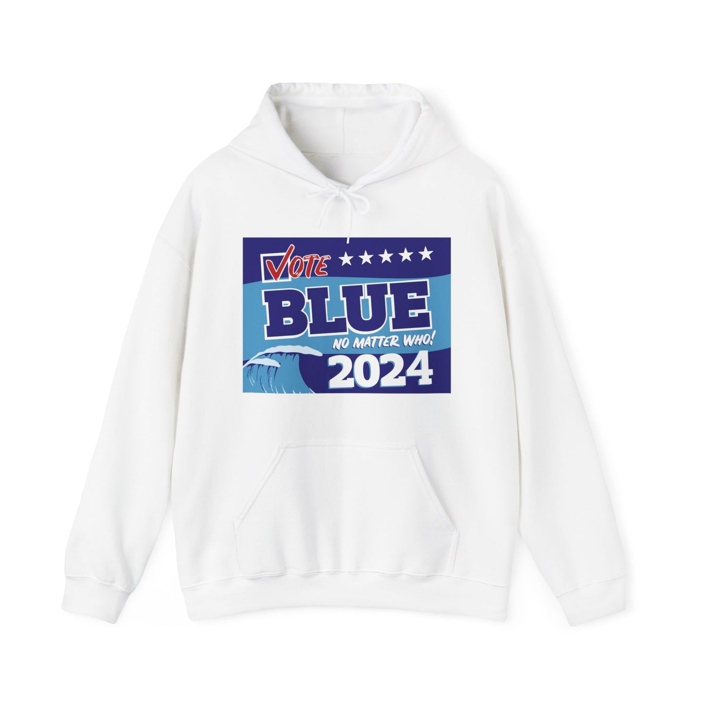 “Vote Blue No Matter Who, Blue Wave 2024” Unisex Hoodie