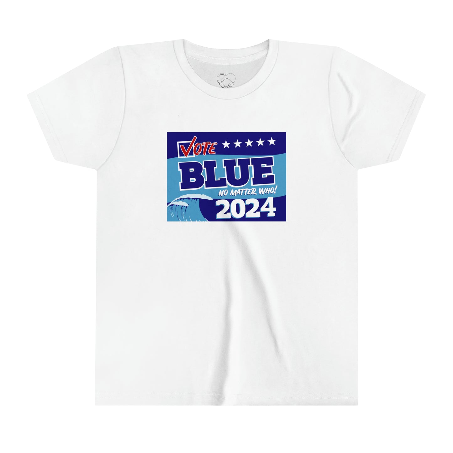 “Vote Blue No Matter Who, Blue Wave 2024” Youth T-Shirt