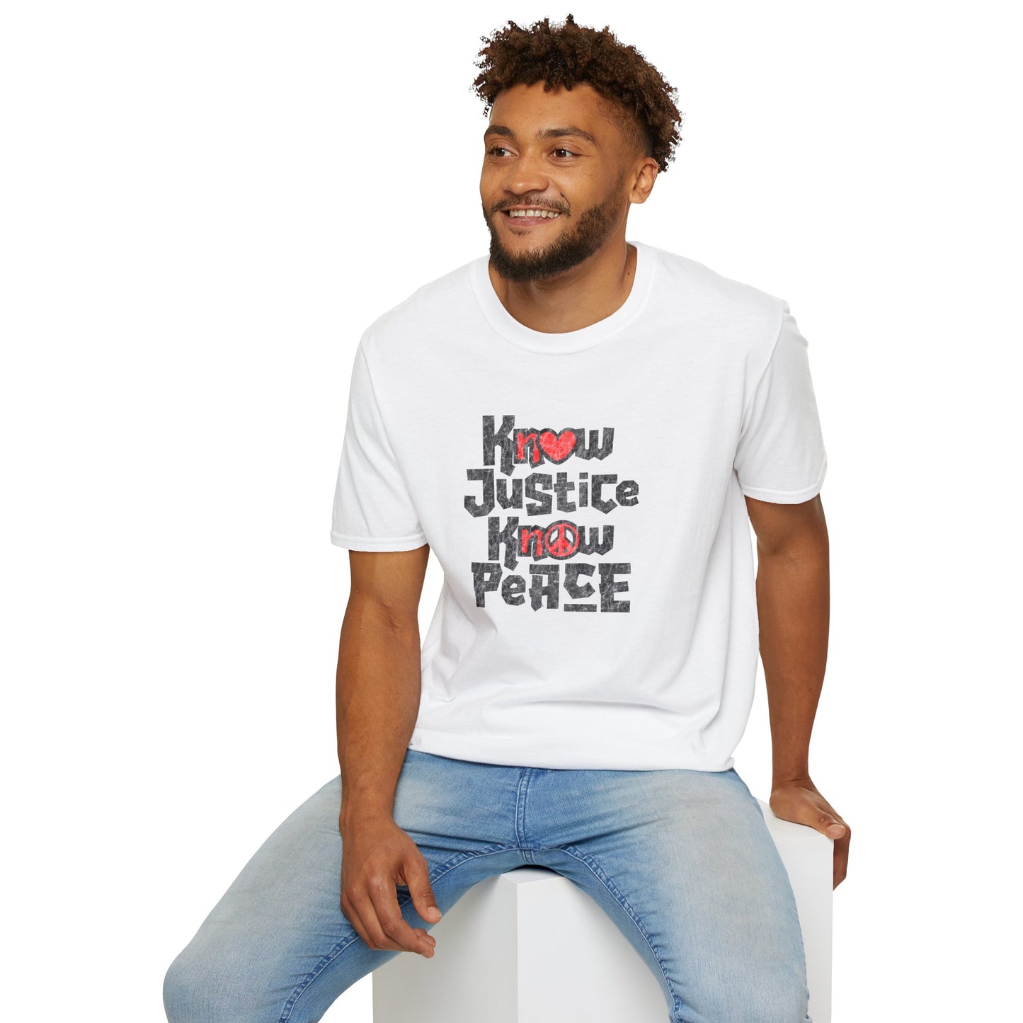 “Know Justice, Know Peace (Heart of Awareness)” Unisex T-Shirt