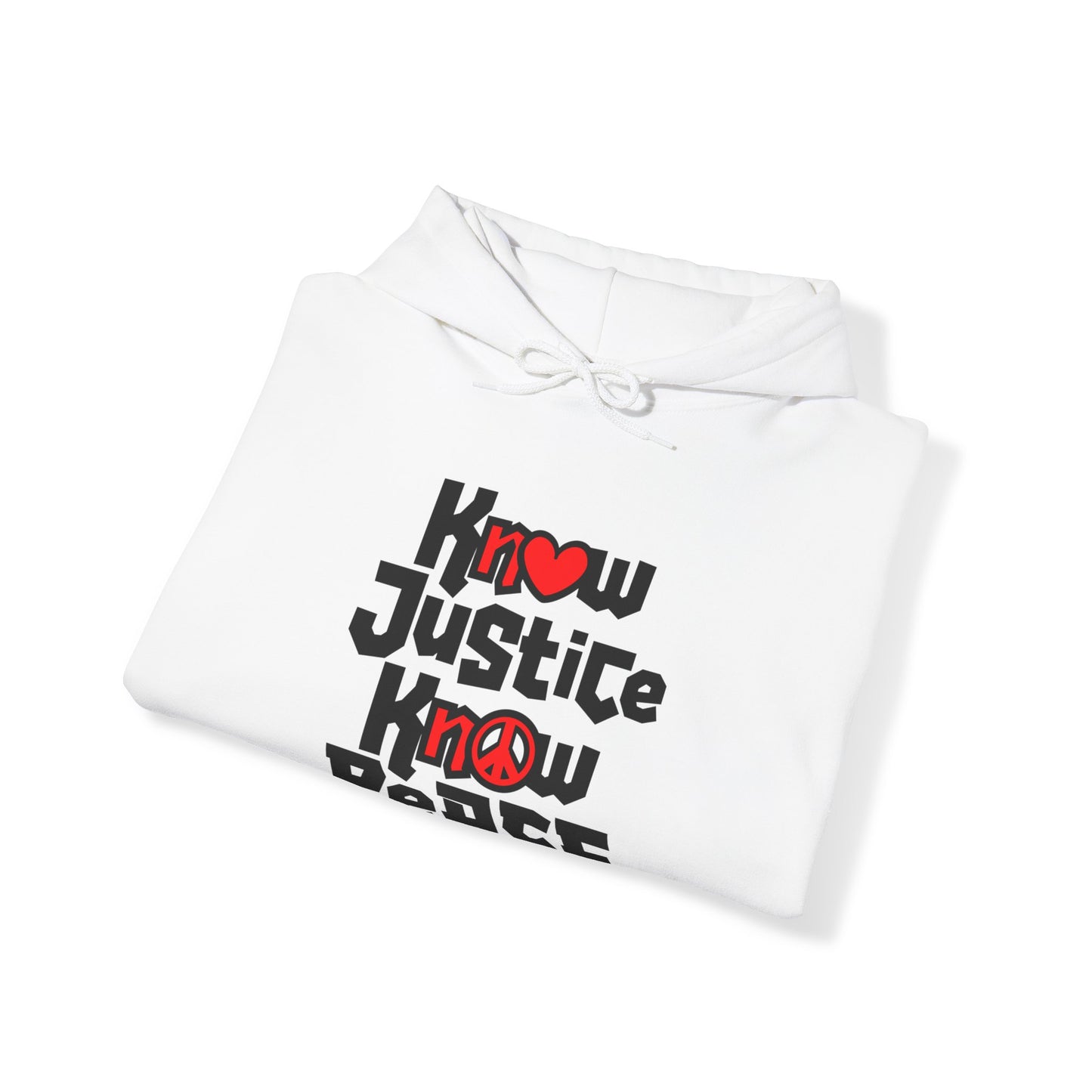 “Know Justice, Know Peace (Heart of Awareness)” Unisex Hoodie