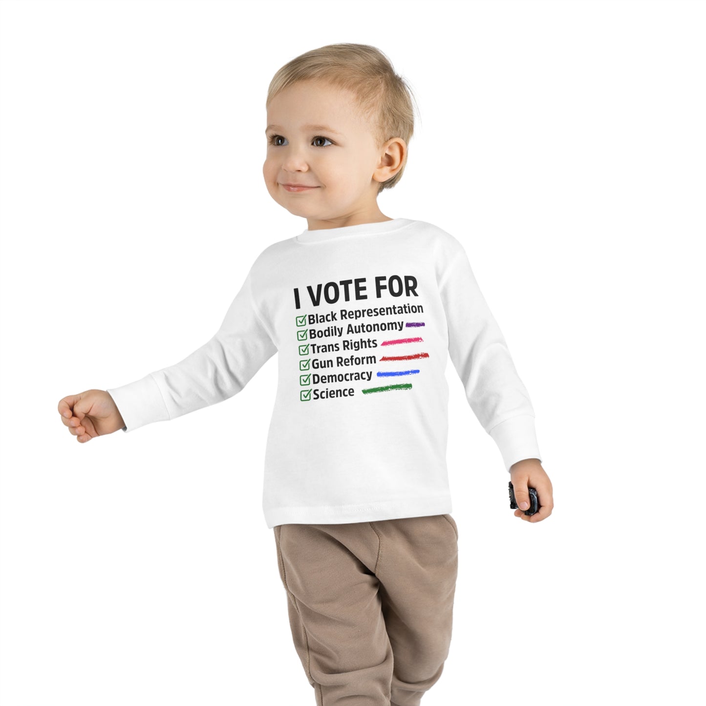 “I Vote For” Toddler Long Sleeve Tee