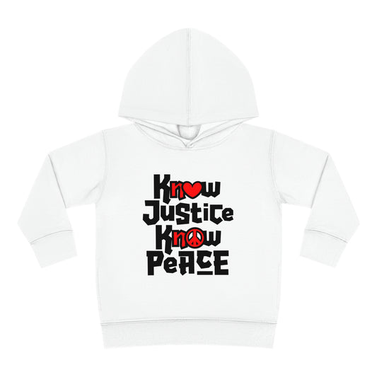 “Know Justice, Know Peace (Heart of Awareness)” Toddler Hoodie