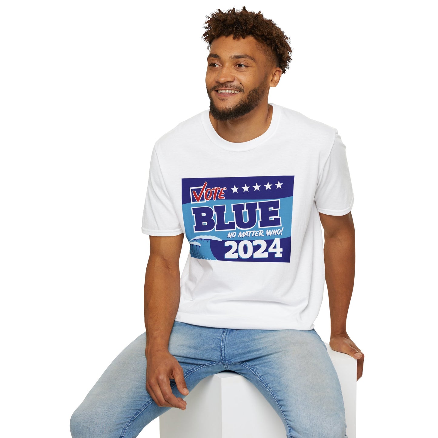 “Vote Blue No Matter Who, Blue Wave 2024” Unisex T-Shirt