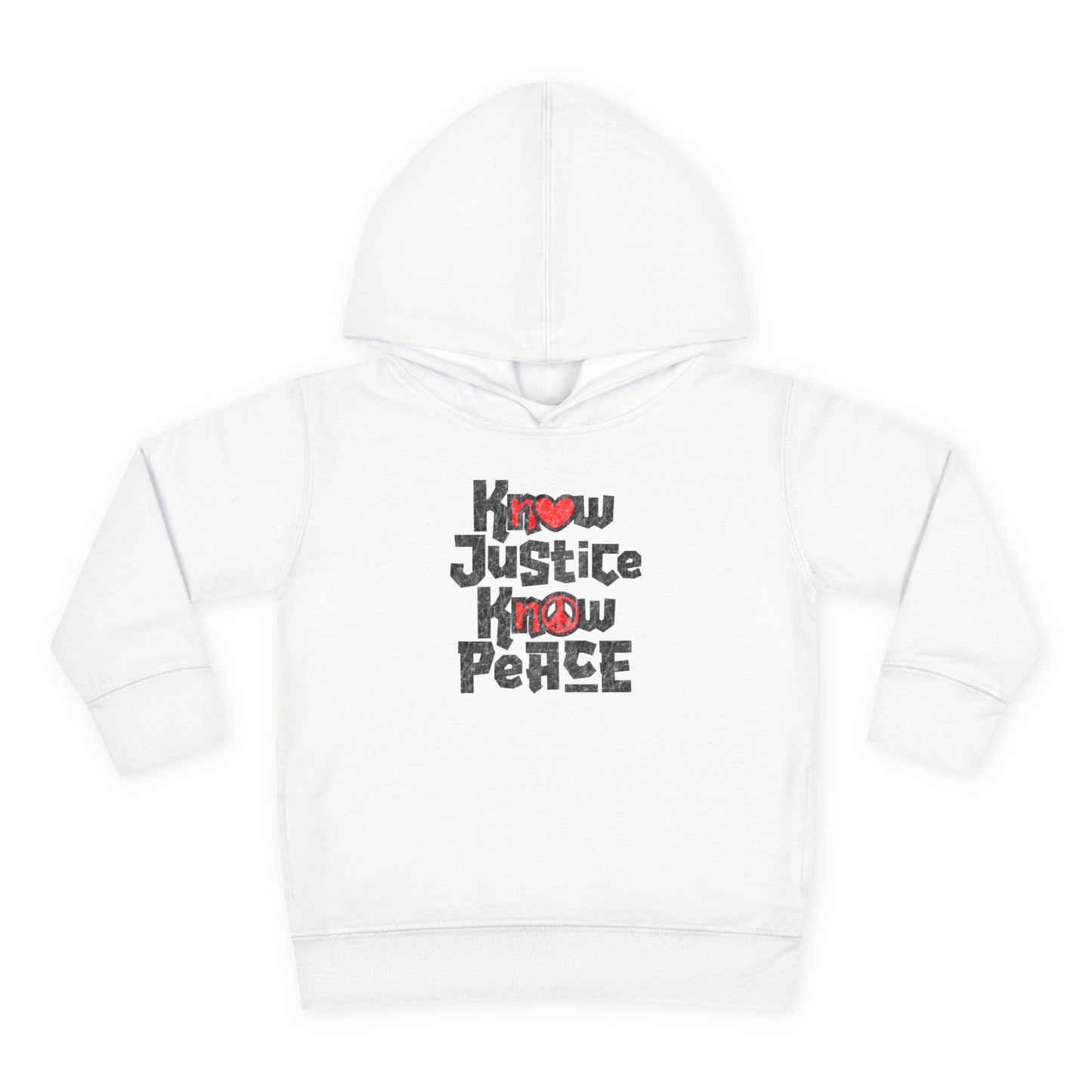 “Know Justice, Know Peace (Heart of Awareness)” Toddler Hoodie