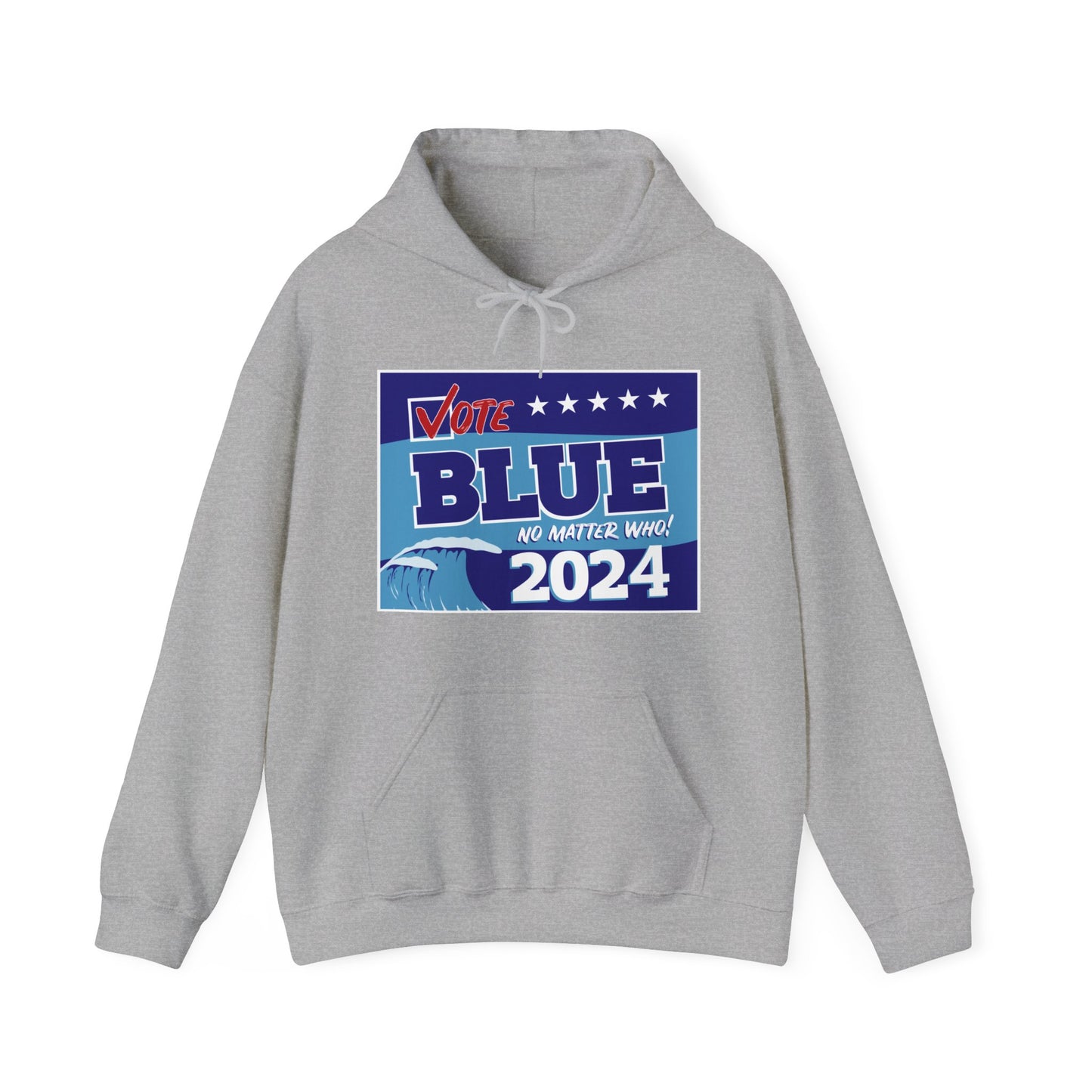 “Vote Blue No Matter Who, Blue Wave 2024” Unisex Hoodie