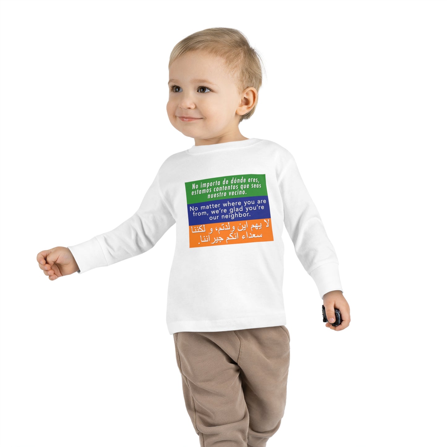 “Welcome Your Neighbors”  Toddler Long Sleeve Tee