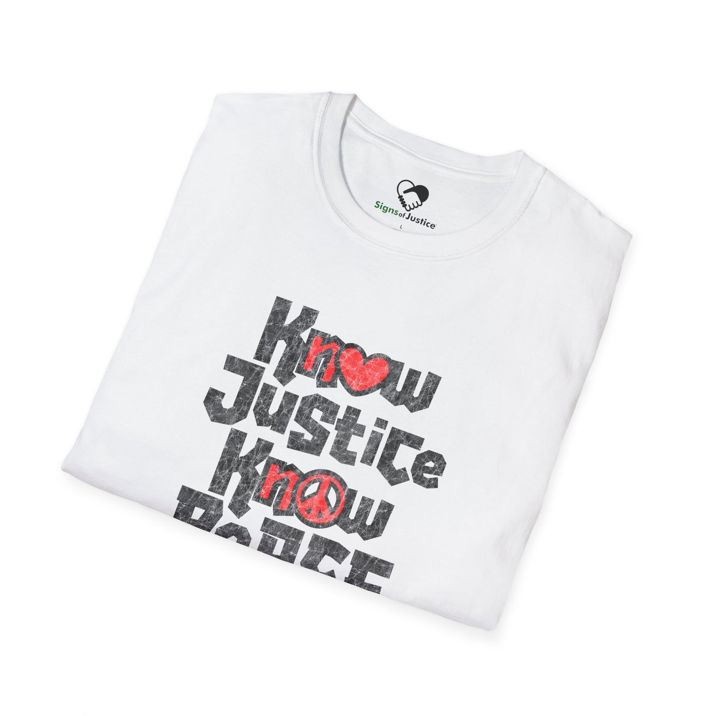 “Know Justice, Know Peace (Heart of Awareness)” Unisex T-Shirt