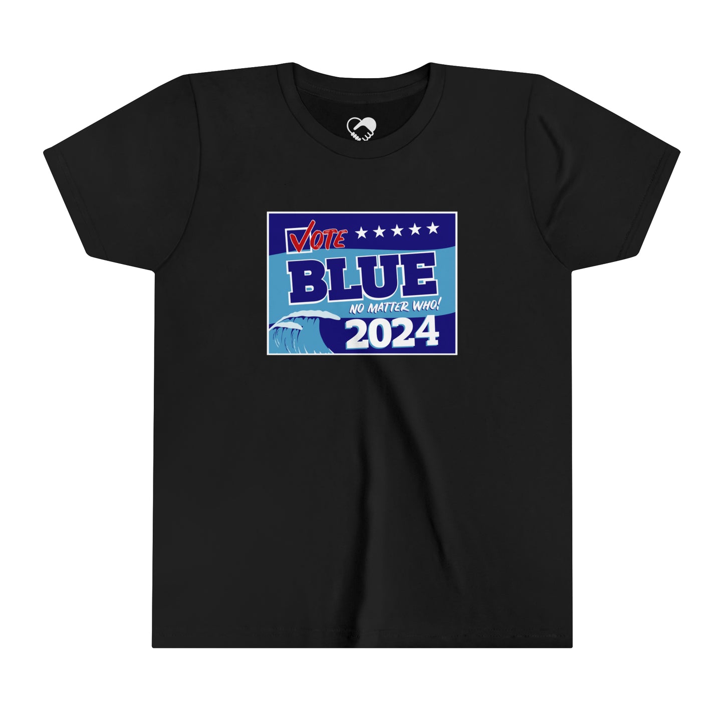 “Vote Blue No Matter Who, Blue Wave 2024” Youth T-Shirt