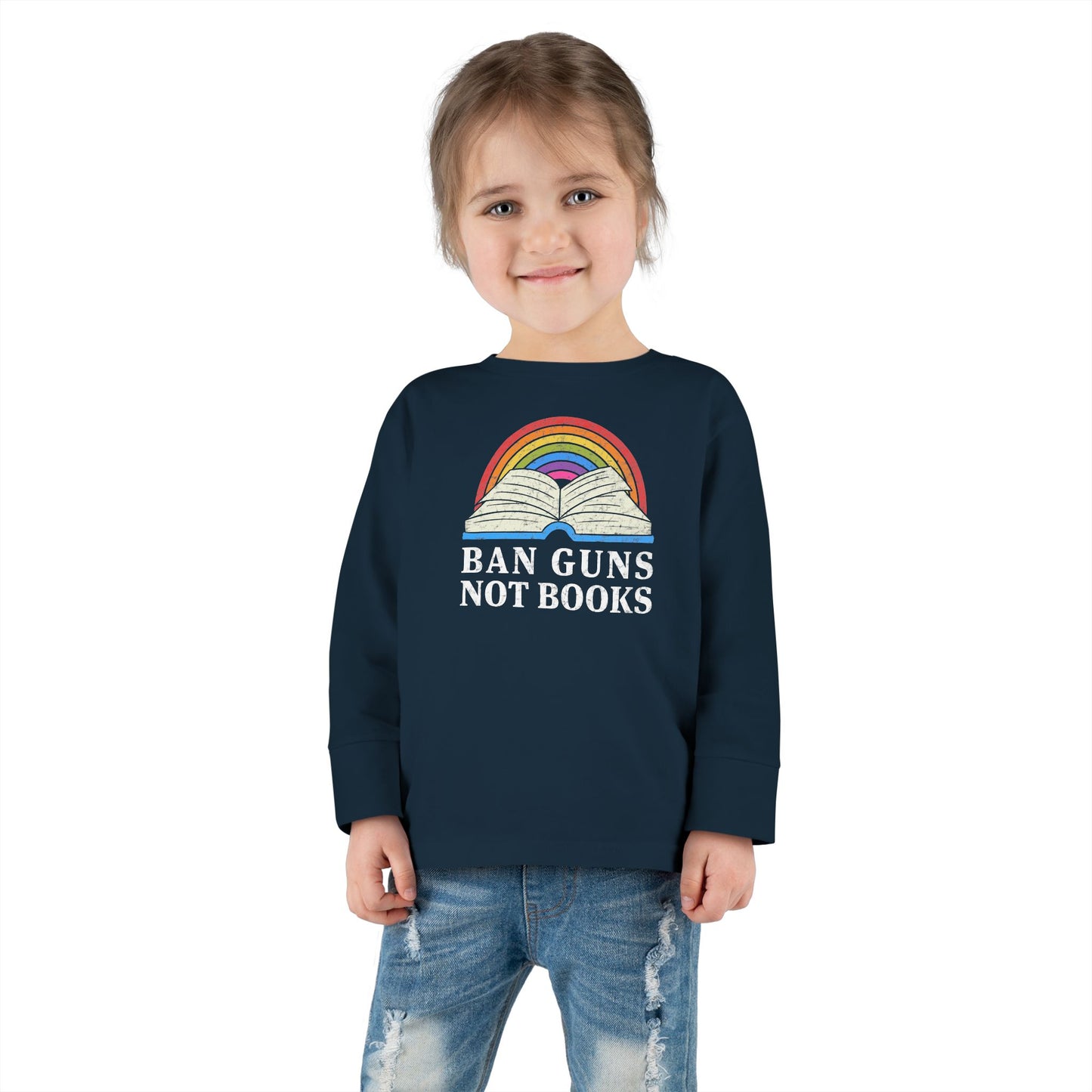 "Ban Guns Not Books" Toddler Long Sleeve Tee