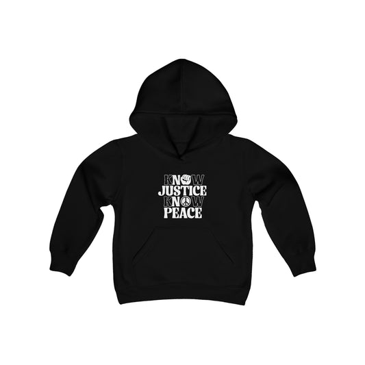 “Know Justice, Know Peace (Classic)” Youth Hoodie