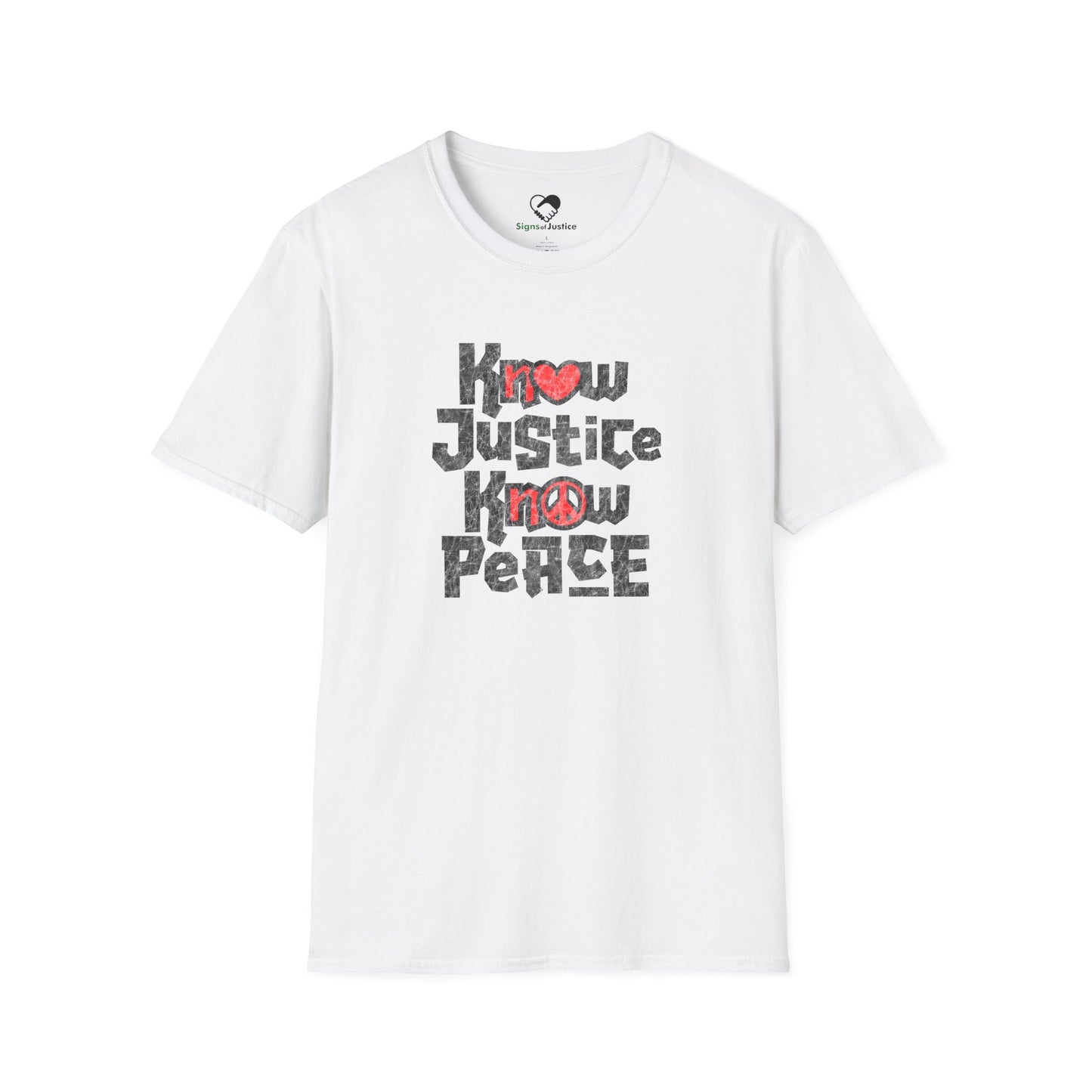 “Know Justice, Know Peace (Heart of Awareness)” Unisex T-Shirt