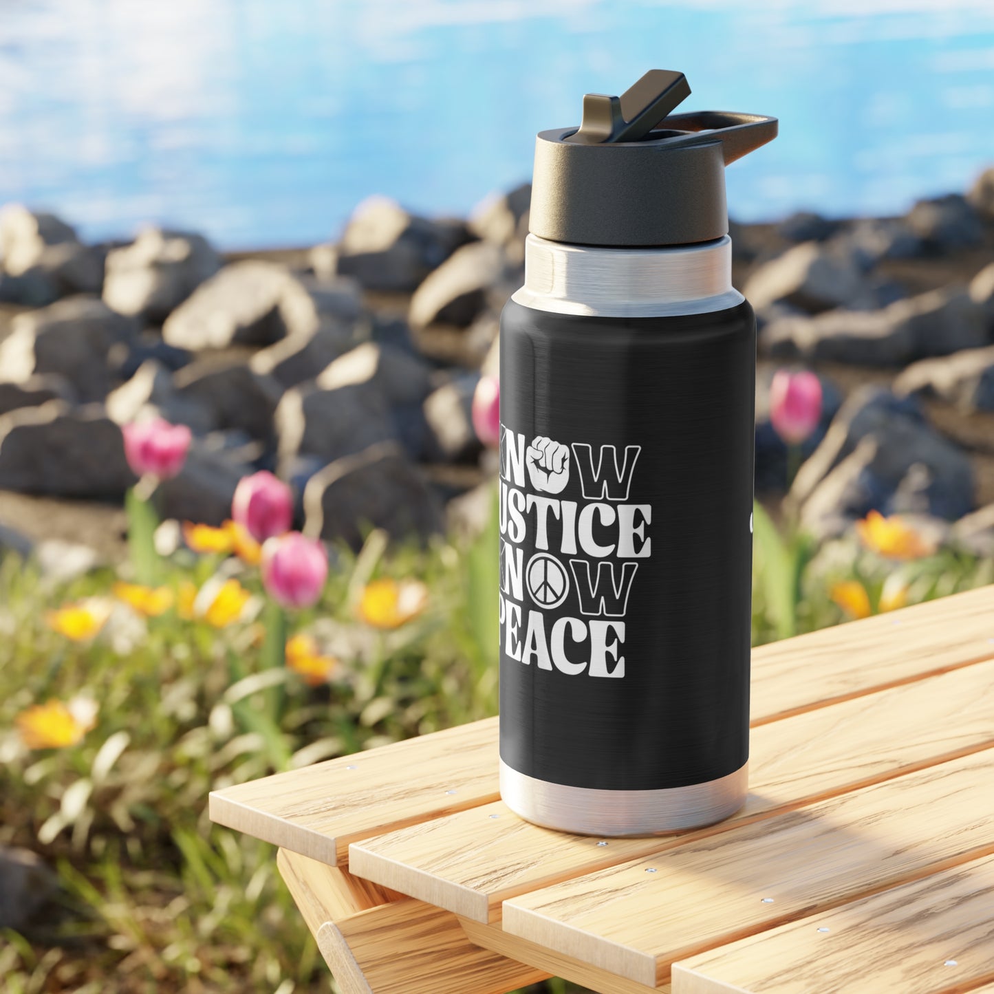 “Know Justice, Know Peace (Classic)” 32 oz. Tumbler/Water Bottle