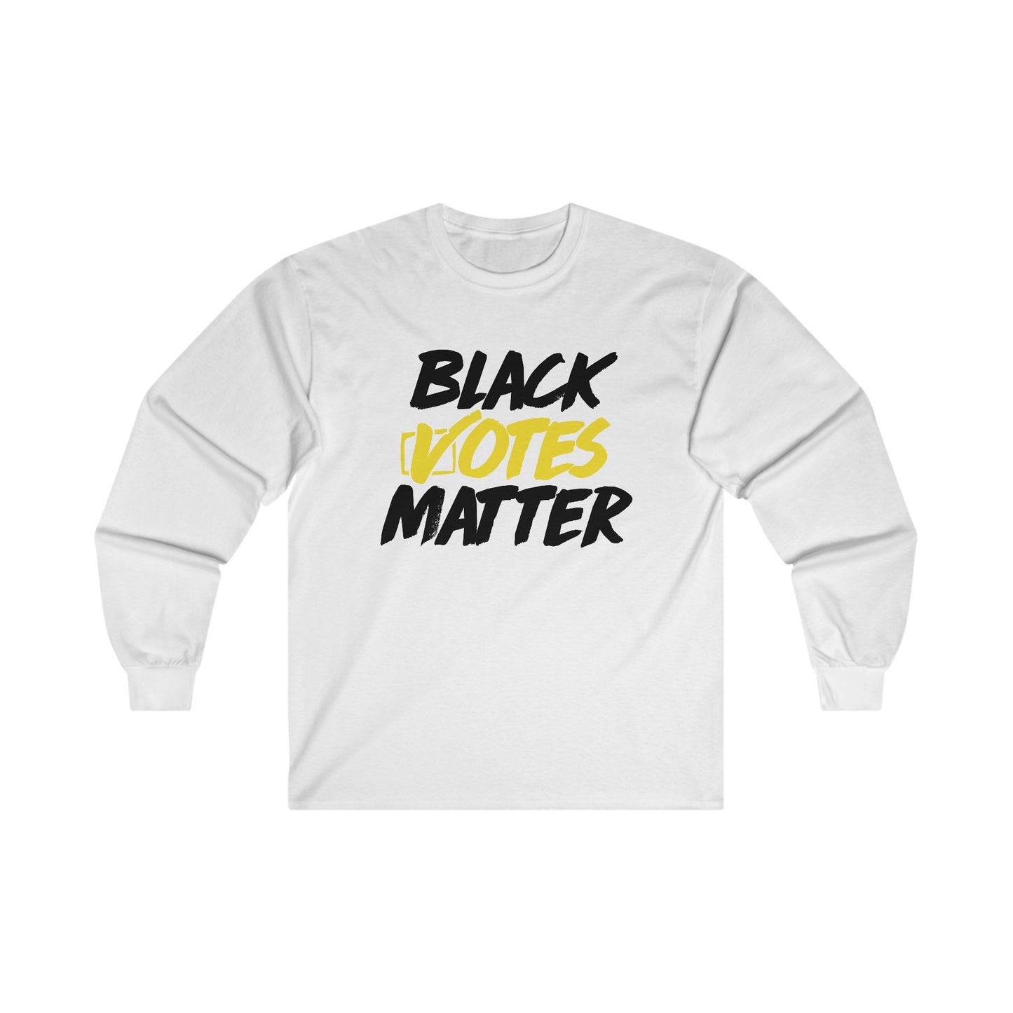 “Black Votes Matter (white text)” Unisex Long Sleeve T-Shirt