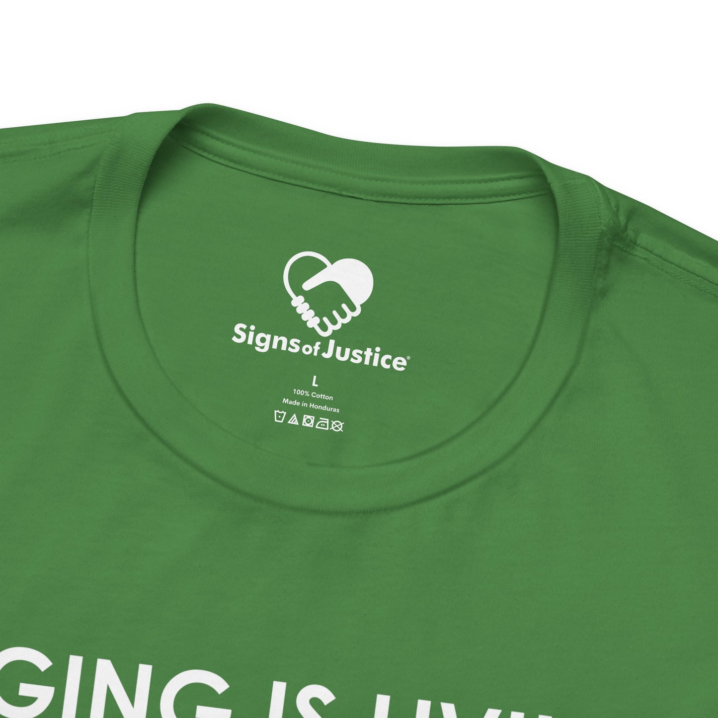 "Aging Is Living" Unisex T-Shirt (Bella+Canvas)