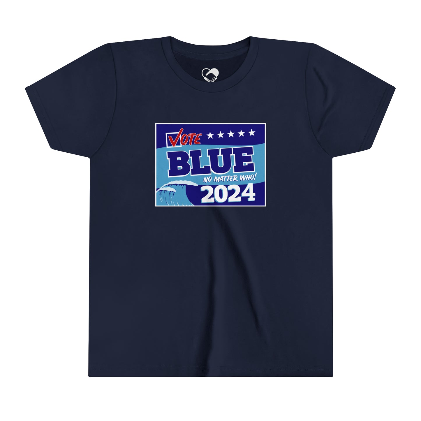 “Vote Blue No Matter Who, Blue Wave 2024” Youth T-Shirt