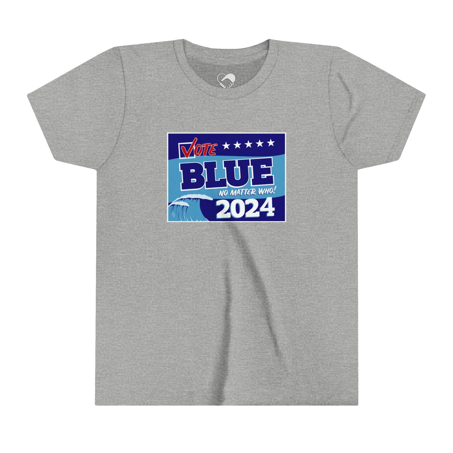 “Vote Blue No Matter Who, Blue Wave 2024” Youth T-Shirt