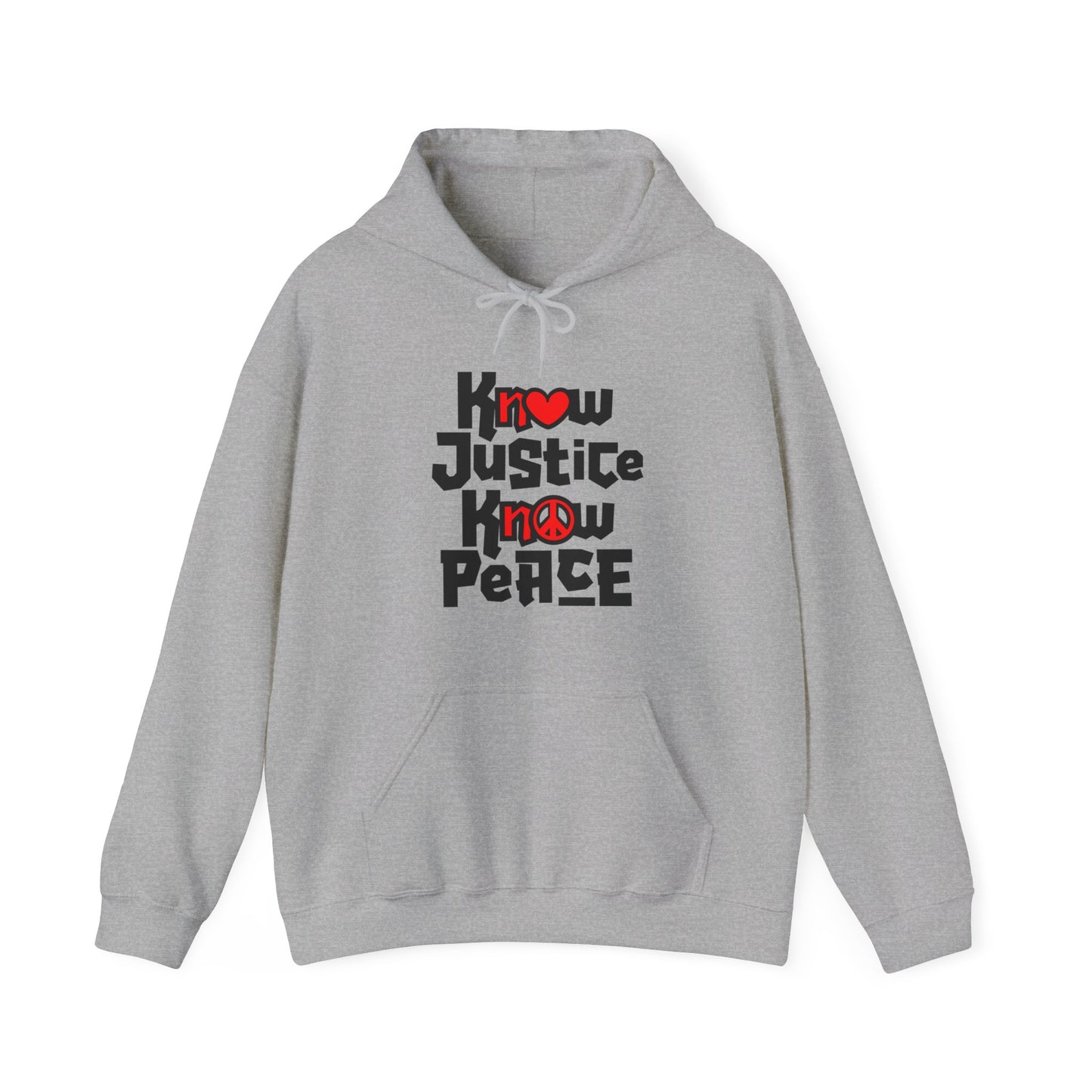 “Know Justice, Know Peace (Heart of Awareness)” Unisex Hoodie