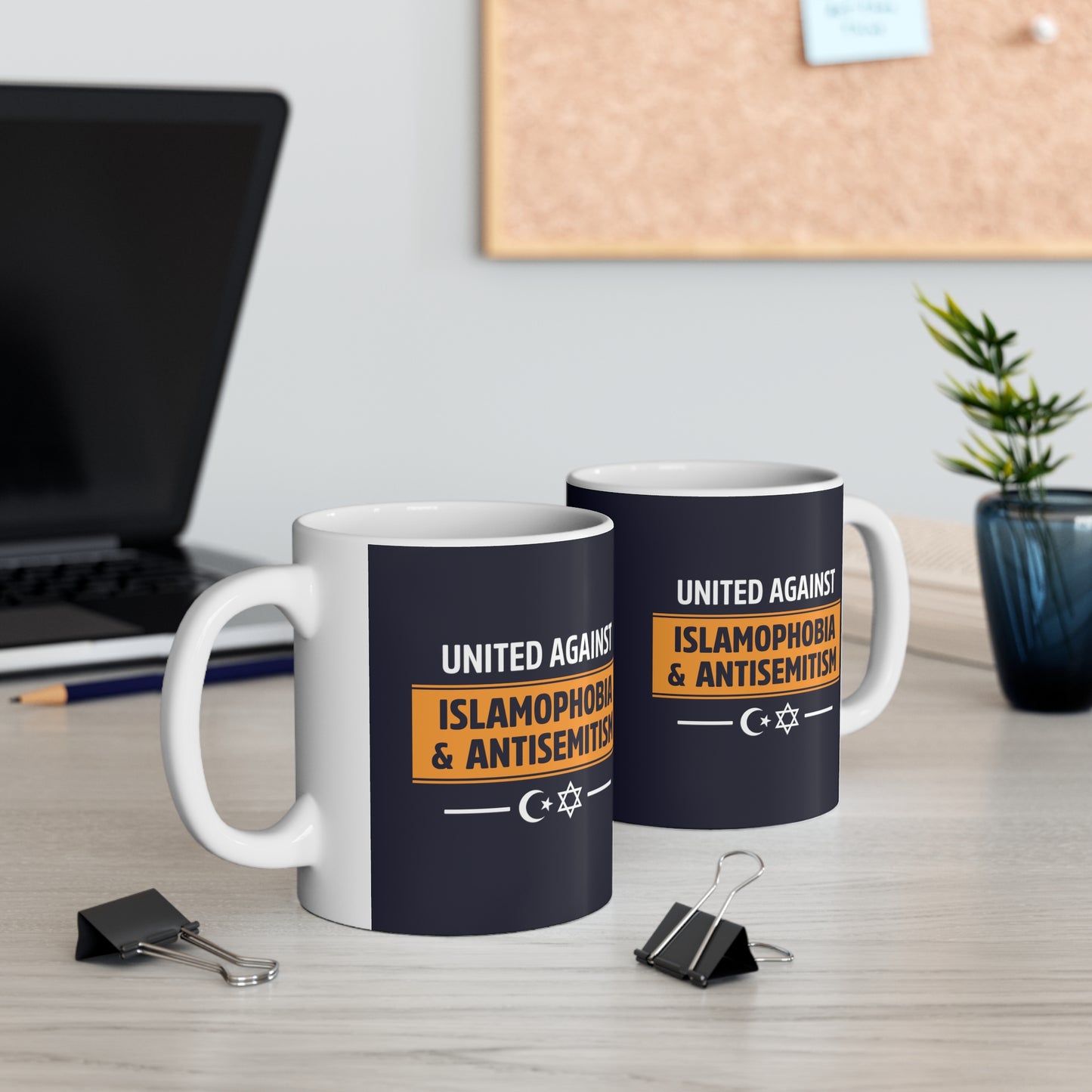 “United Against Islamophobia & Antisemitism” 11 oz. Mug