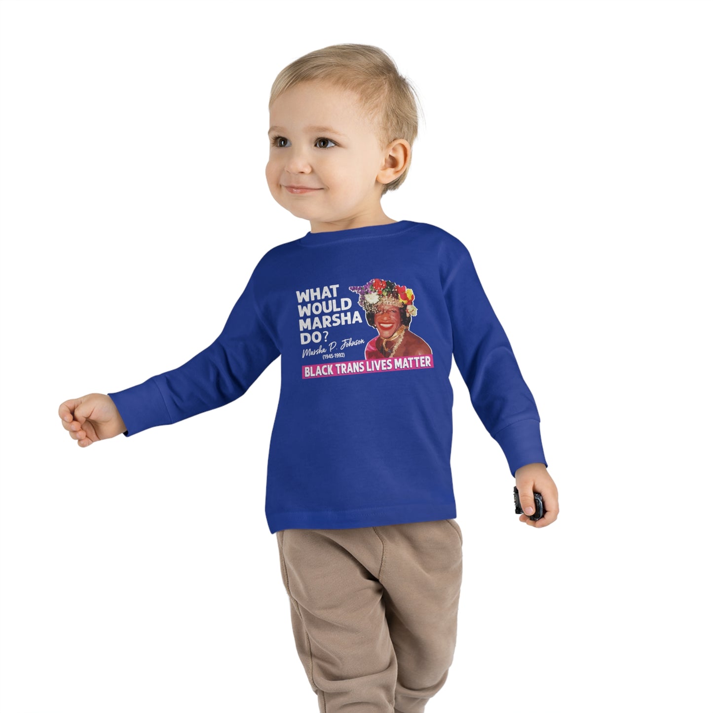 “What Would Marsha Do?” Toddler Long Sleeve Tee