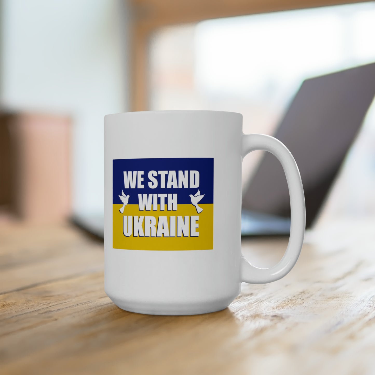 “We Stand With Ukraine” 15 oz. Mug