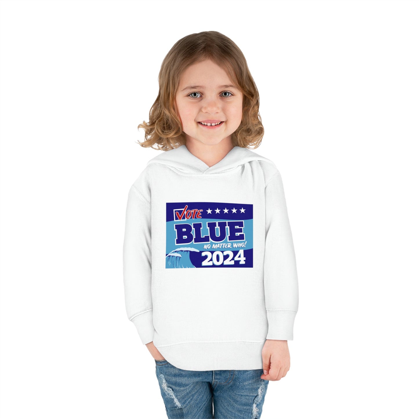 “Vote Blue No Matter Who, Blue Wave 2024” Toddler Hoodie