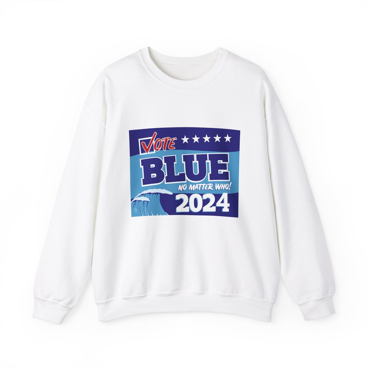 “Vote Blue No Matter Who, Blue Wave 2024” Unisex Sweatshirt