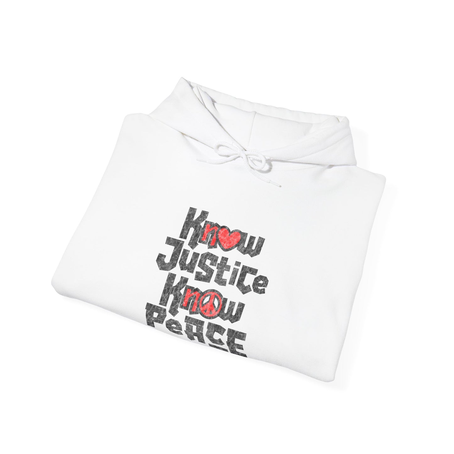 “Know Justice, Know Peace (Heart of Awareness)” Unisex Hoodie