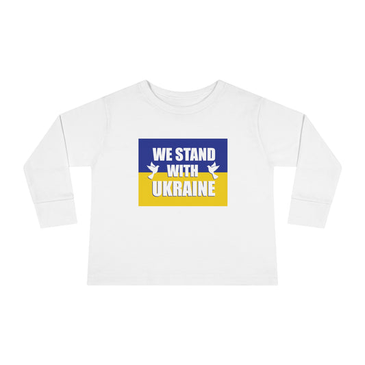“We Stand With Ukraine” Toddler Long Sleeve Tee