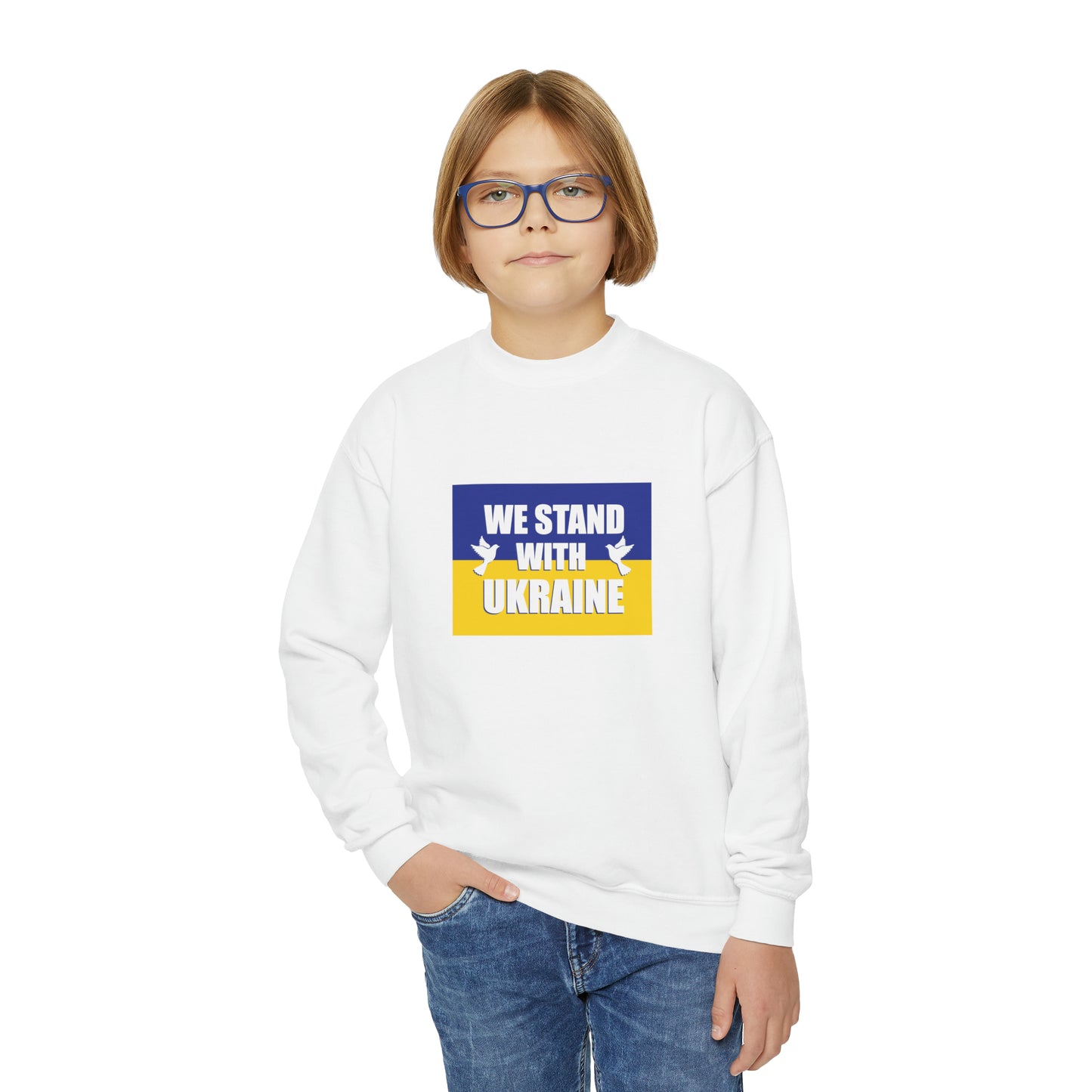 “We Stand With Ukraine” Youth Sweatshirt