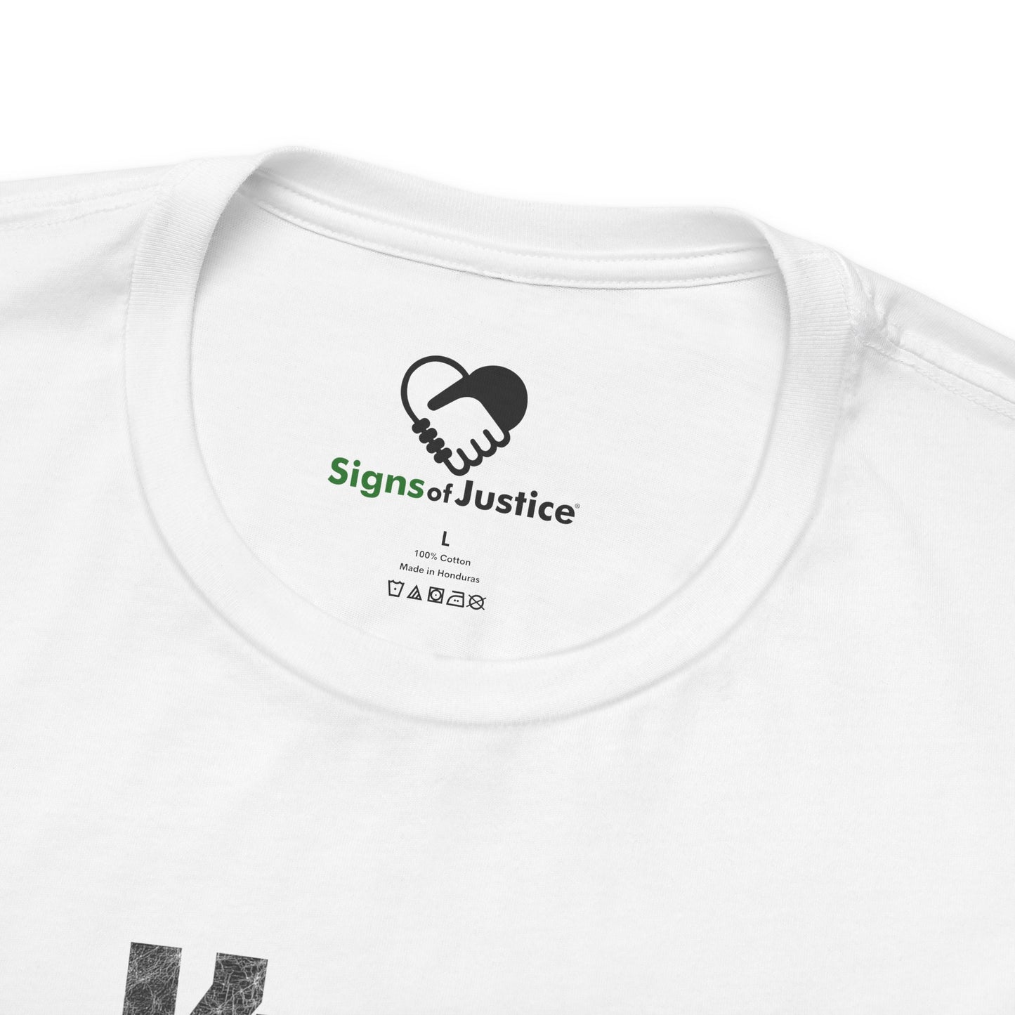 “Know Justice, Know Peace (Heart of Awareness)” Unisex T-Shirt (Bella+Canvas)