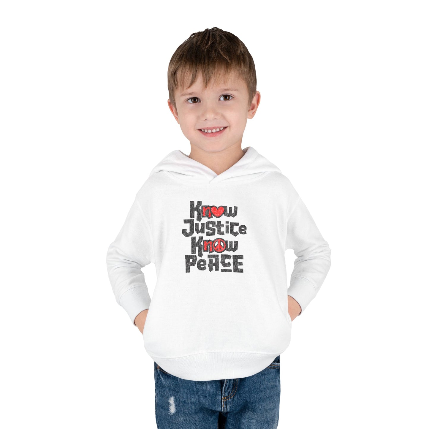 “Know Justice, Know Peace (Heart of Awareness)” Toddler Hoodie