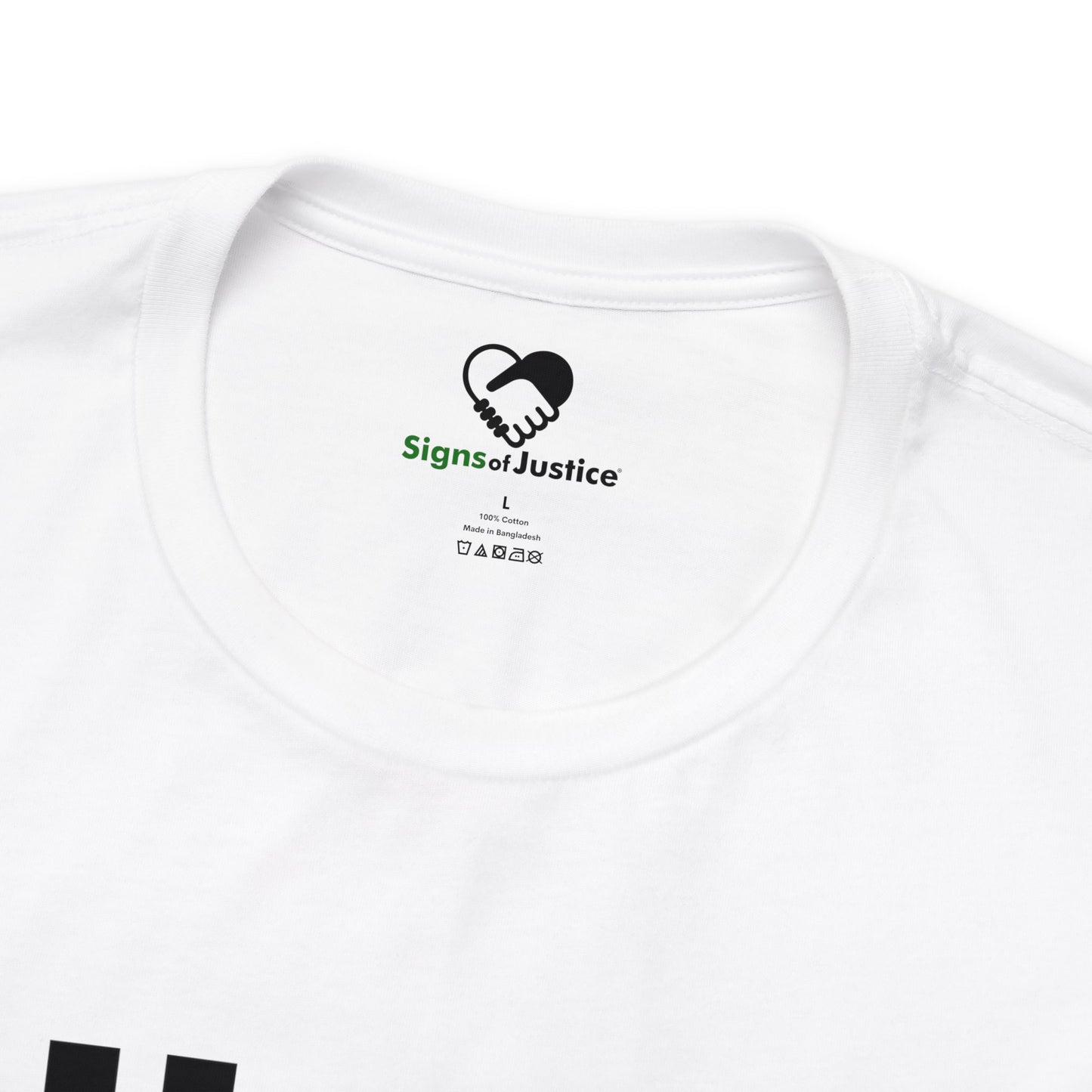 “Know Justice, Know Peace (Heart of Awareness)” Unisex T-Shirt (Bella+Canvas)