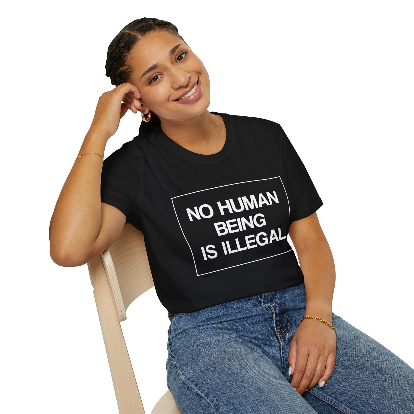 “No Human Being is Illegal” Unisex T-Shirt