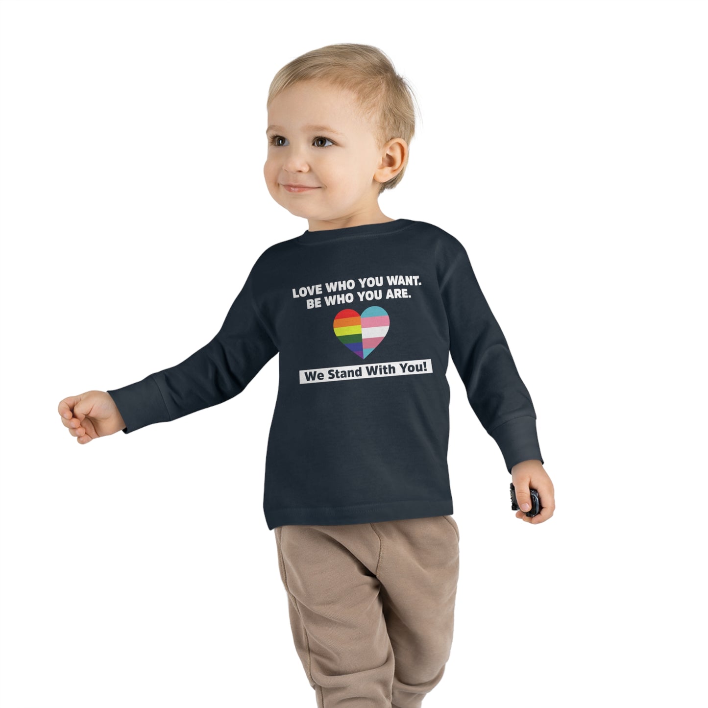 "Love Who You Want" Toddler Long Sleeve Tee
