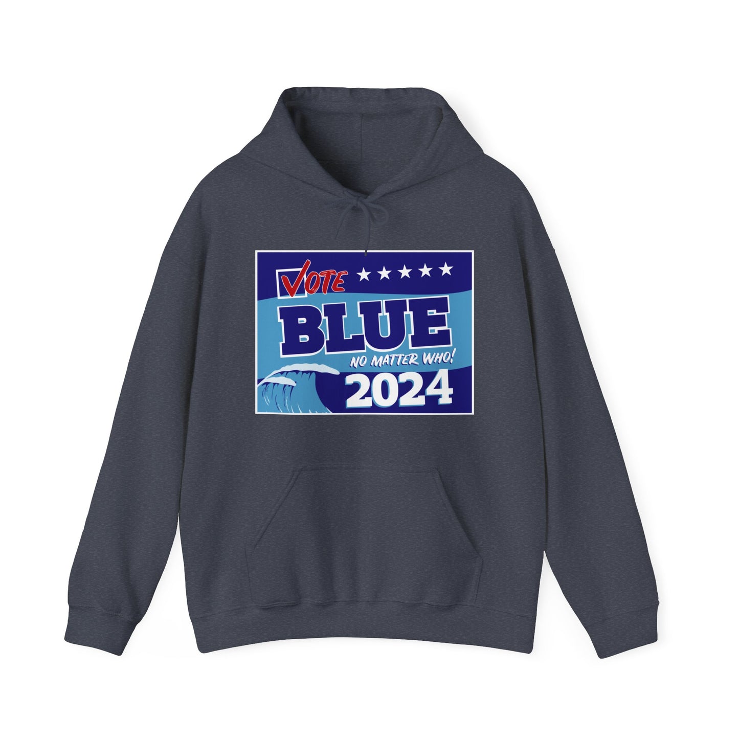 “Vote Blue No Matter Who, Blue Wave 2024” Unisex Hoodie