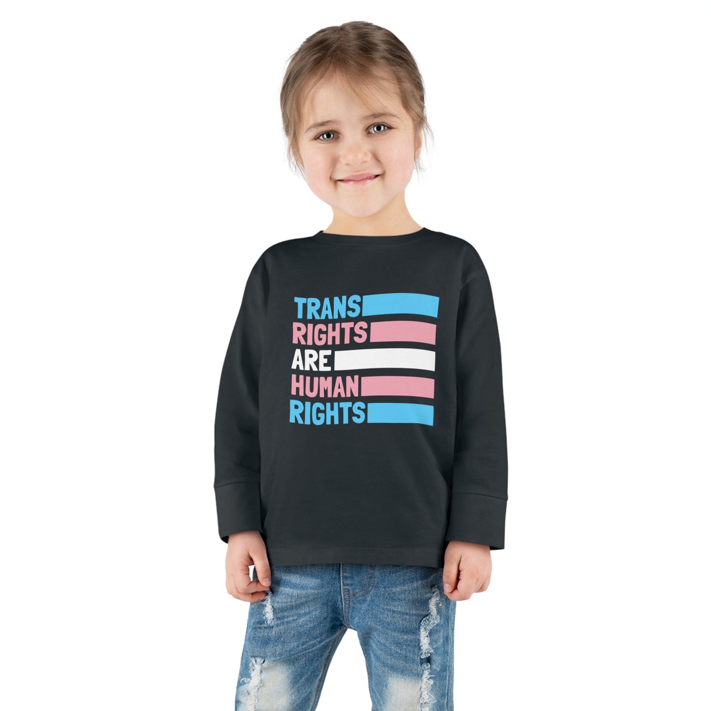 “Trans Rights Are Human Rights” Toddler Long Sleeve Tee