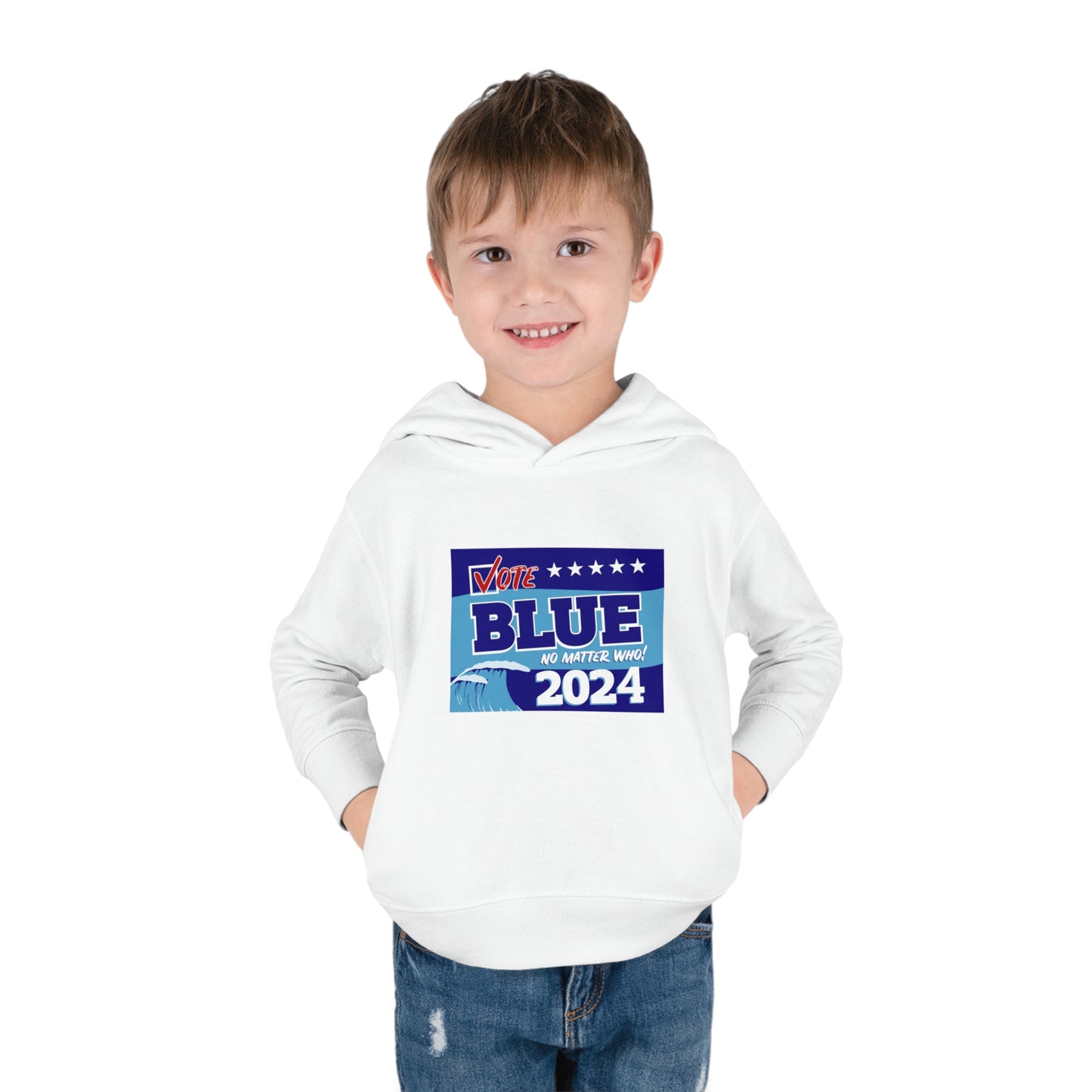 “Vote Blue No Matter Who, Blue Wave 2024” Toddler Hoodie