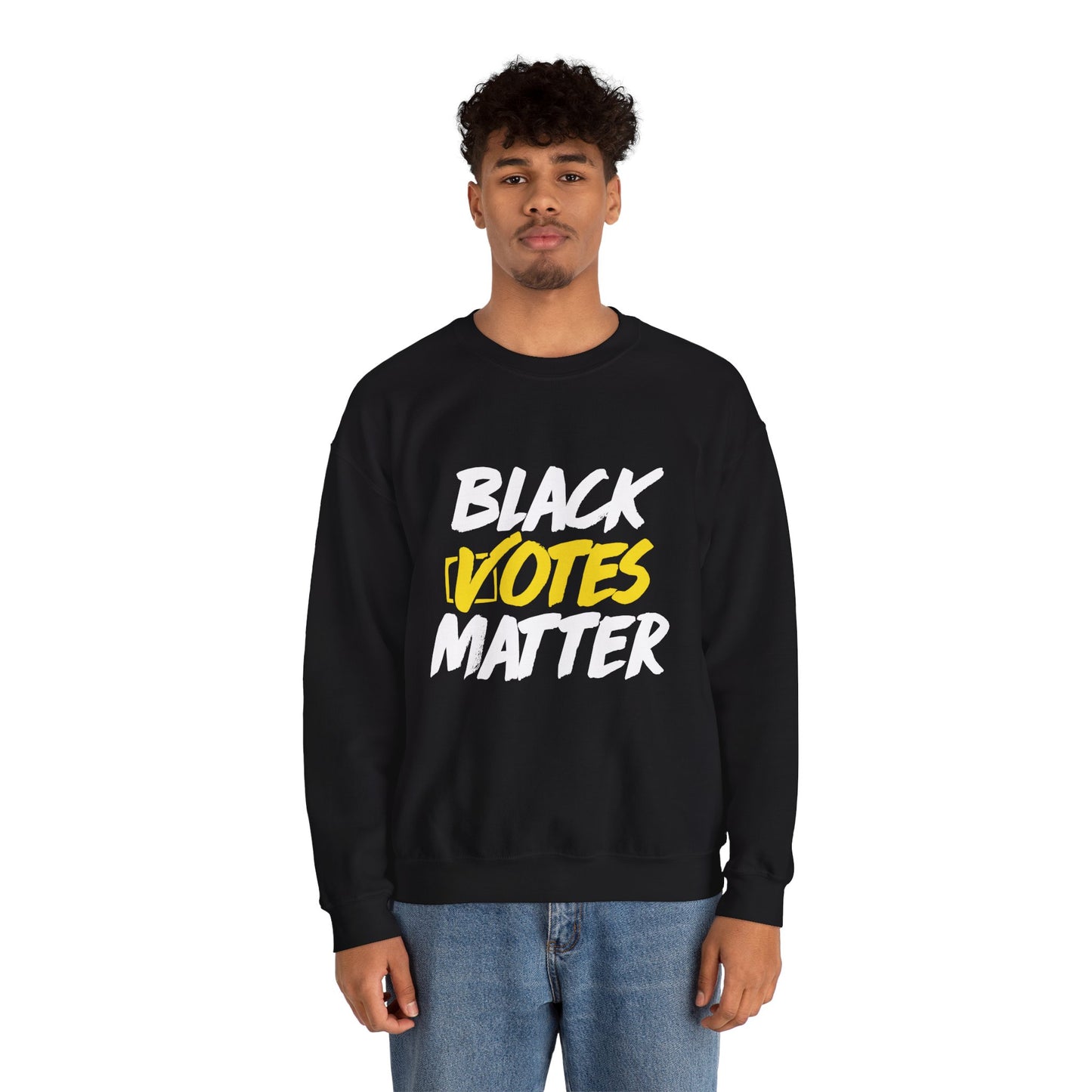 “Black Votes Matter (white text)” Unisex Sweatshirt