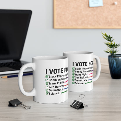 “I Vote For” 11 oz. Mug