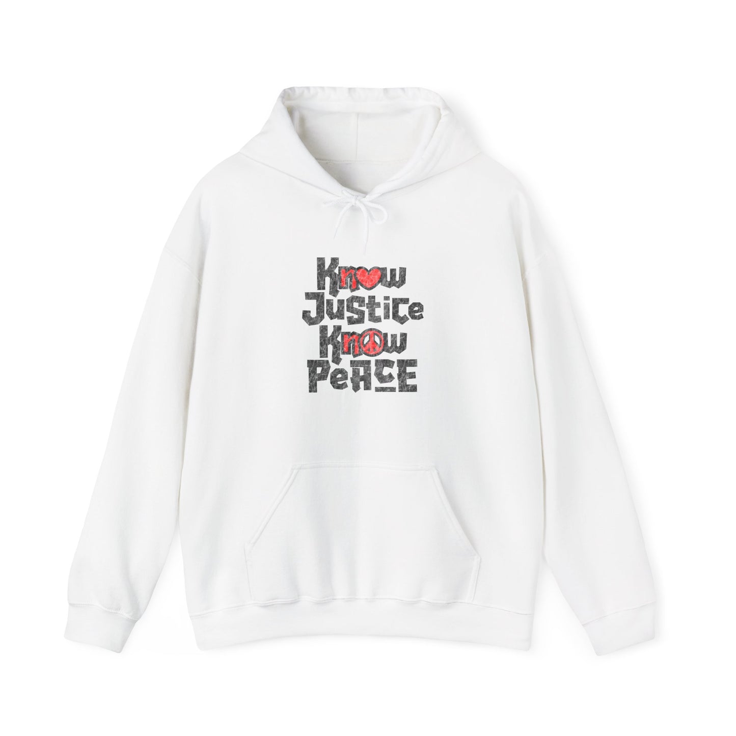 “Know Justice, Know Peace (Heart of Awareness)” Unisex Hoodie