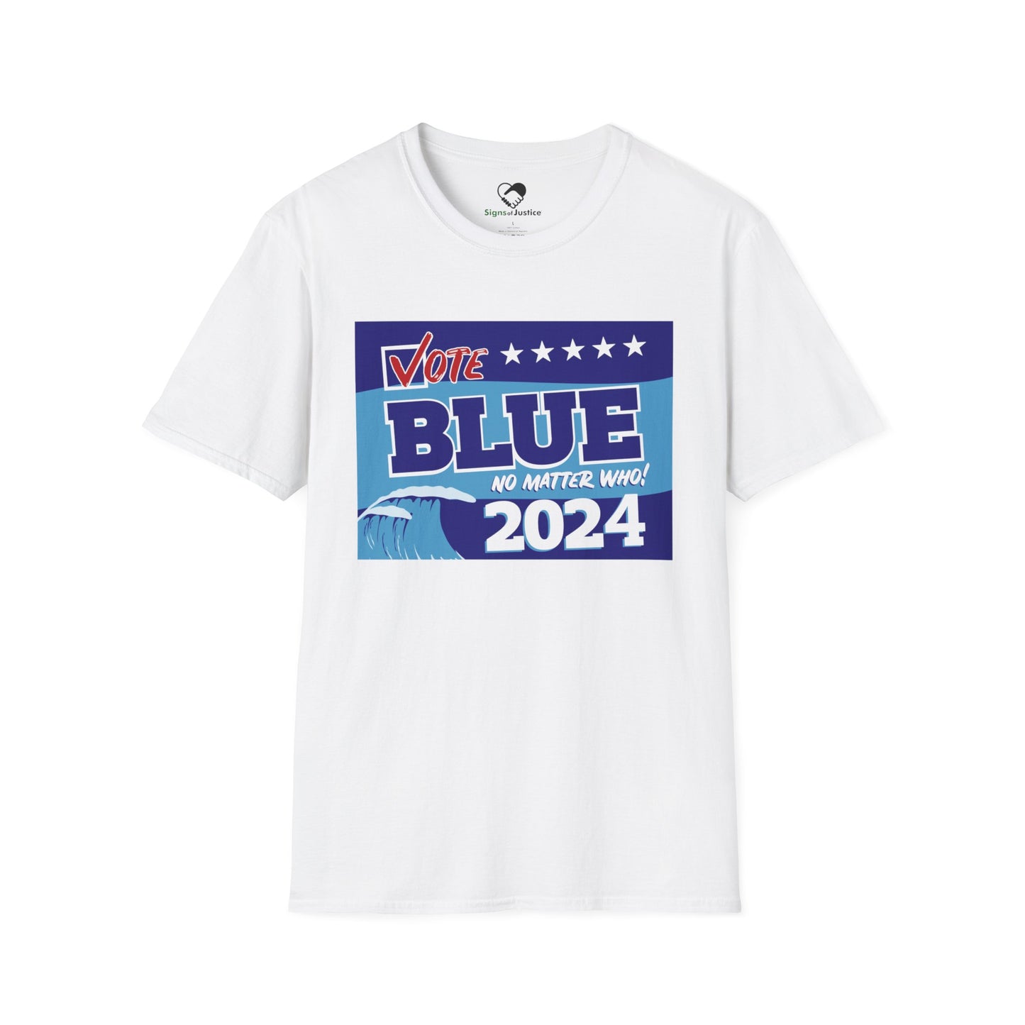 “Vote Blue No Matter Who, Blue Wave 2024” Unisex T-Shirt