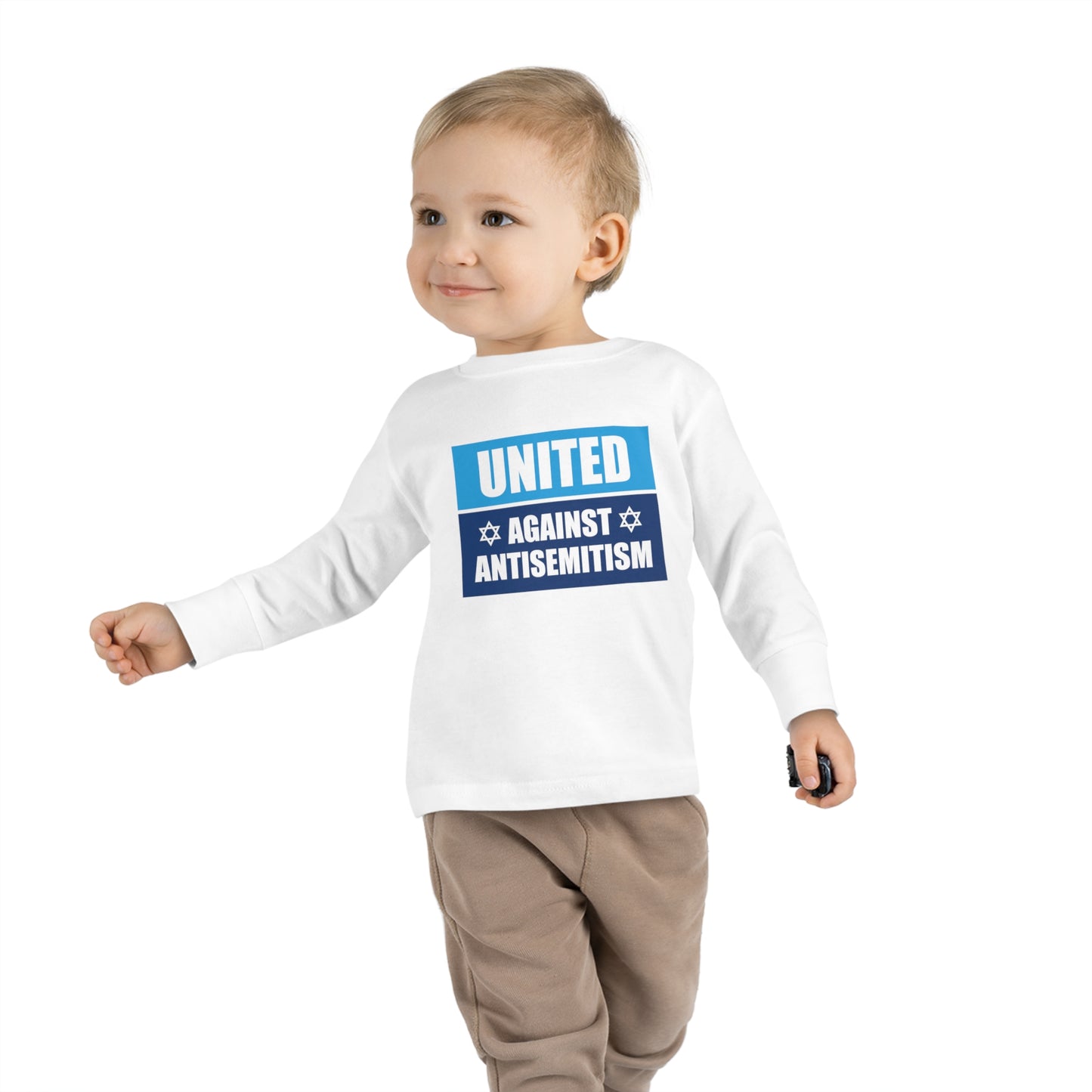 “United Against Antisemitism” Toddler Long Sleeve Tee