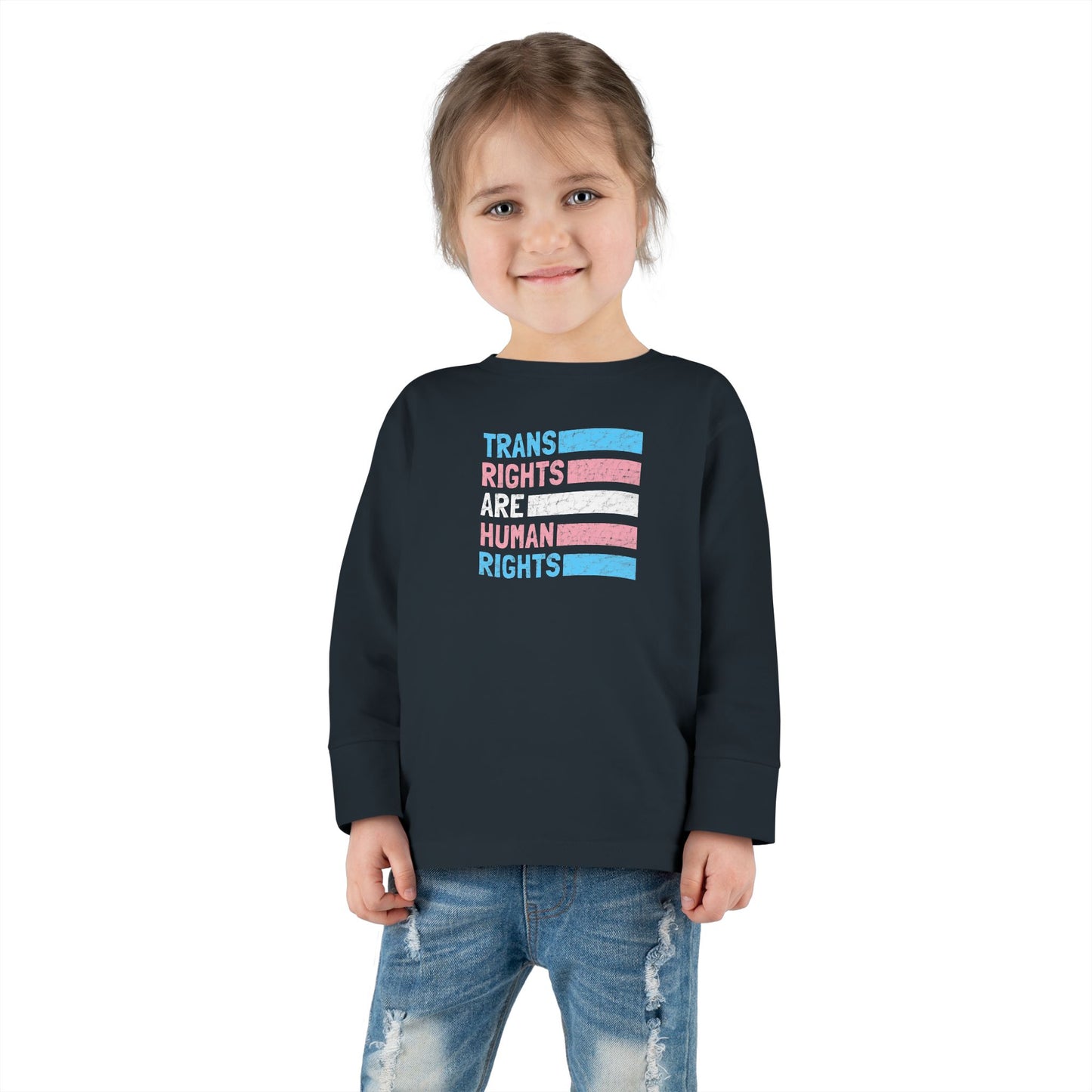 “Trans Rights Are Human Rights” Toddler Long Sleeve Tee