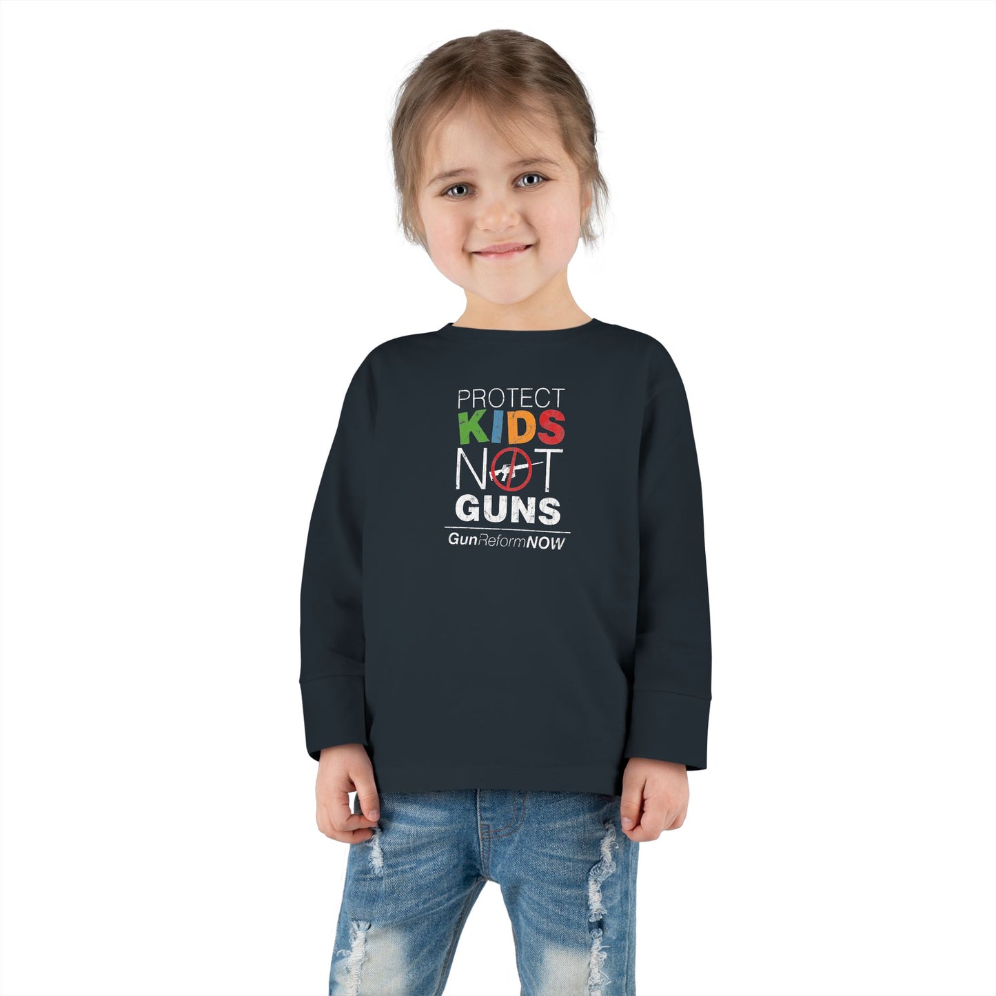 "Protect Kids Not Guns" Toddler Long Sleeve Tee