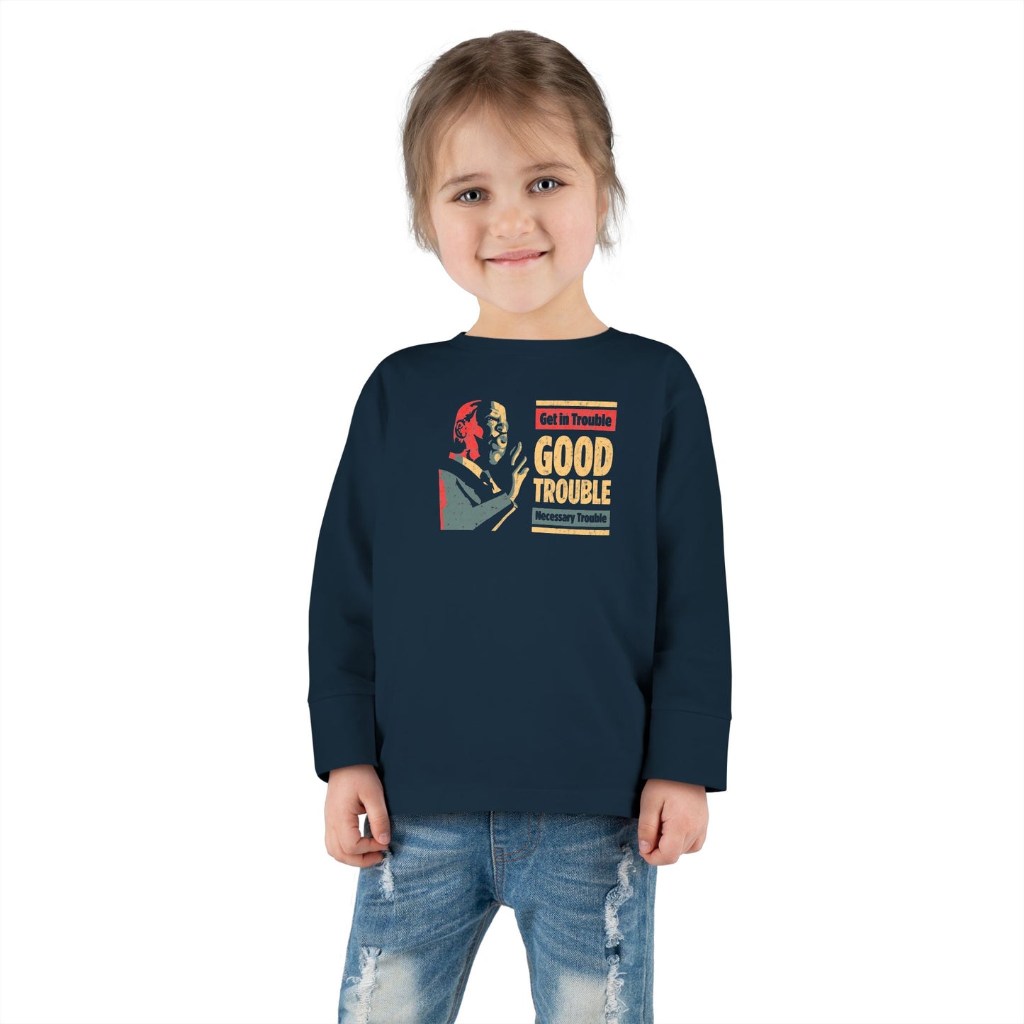 “John Lewis: Good Trouble” Toddler Long Sleeve Tee