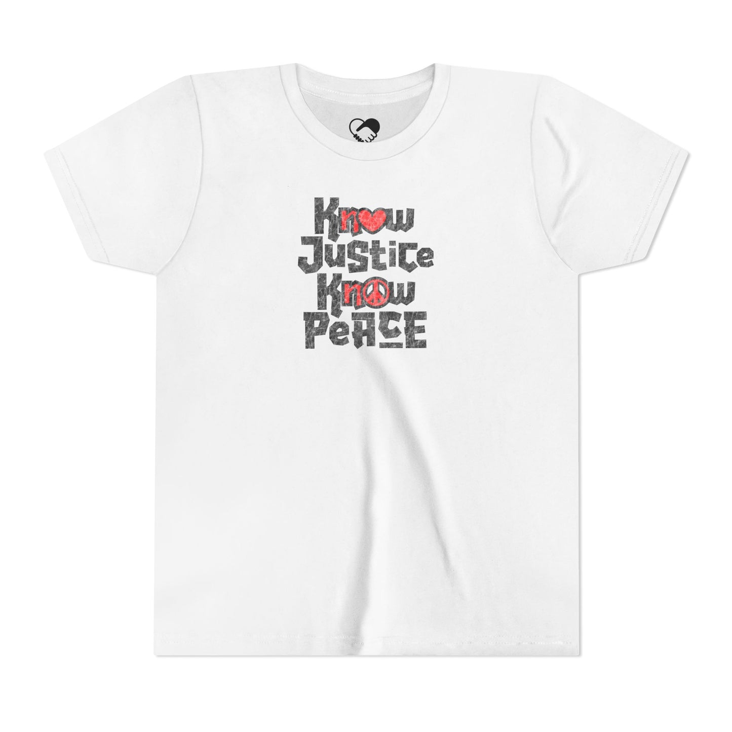 “Know Justice, Know Peace (Heart of Awareness)” Youth T-Shirt