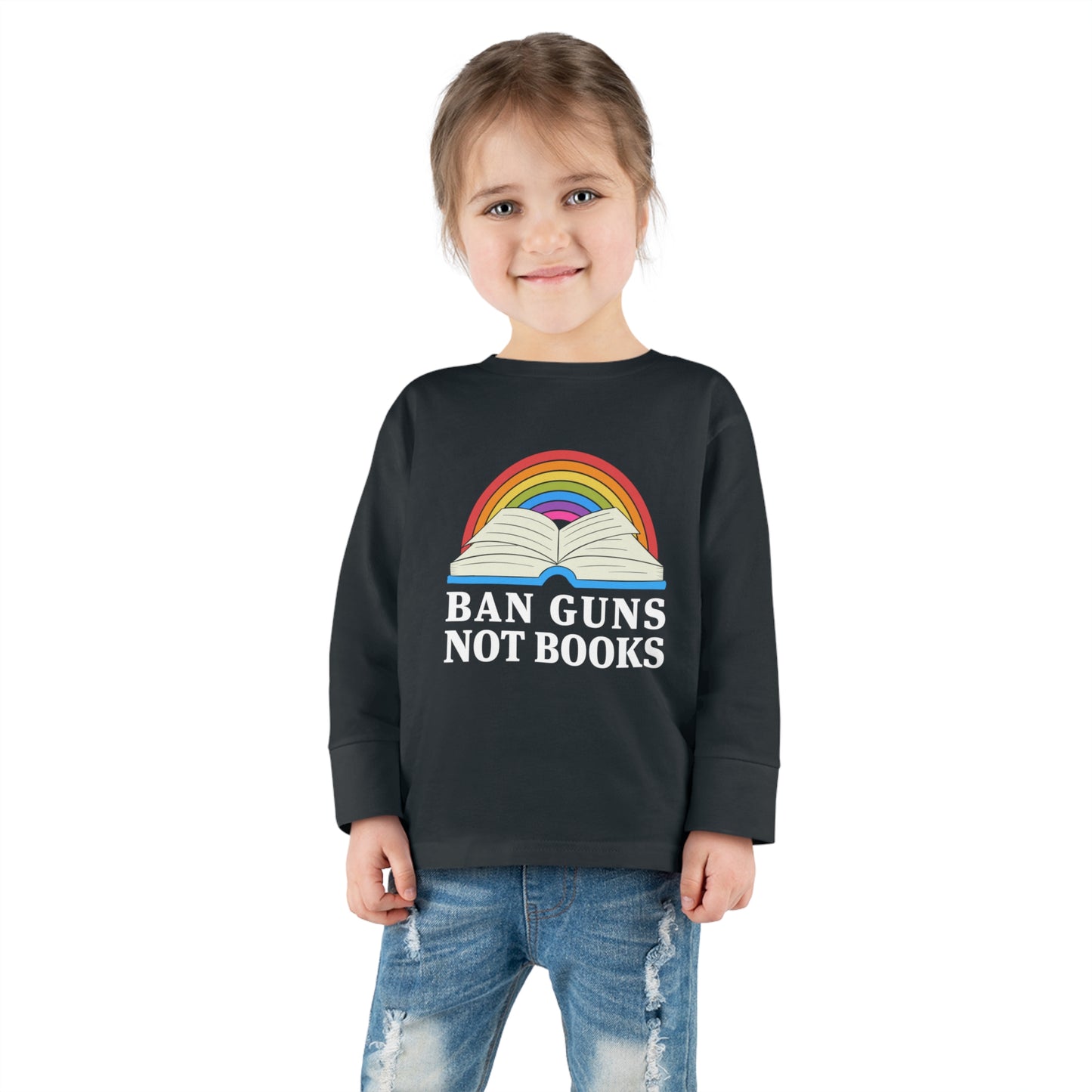 "Ban Guns Not Books" Toddler Long Sleeve Tee