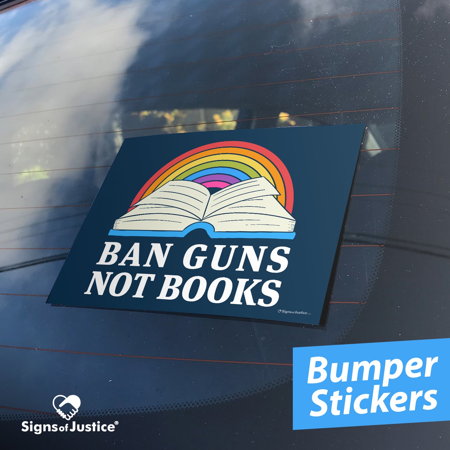 Ban Guns Not Books Bumper Sticker